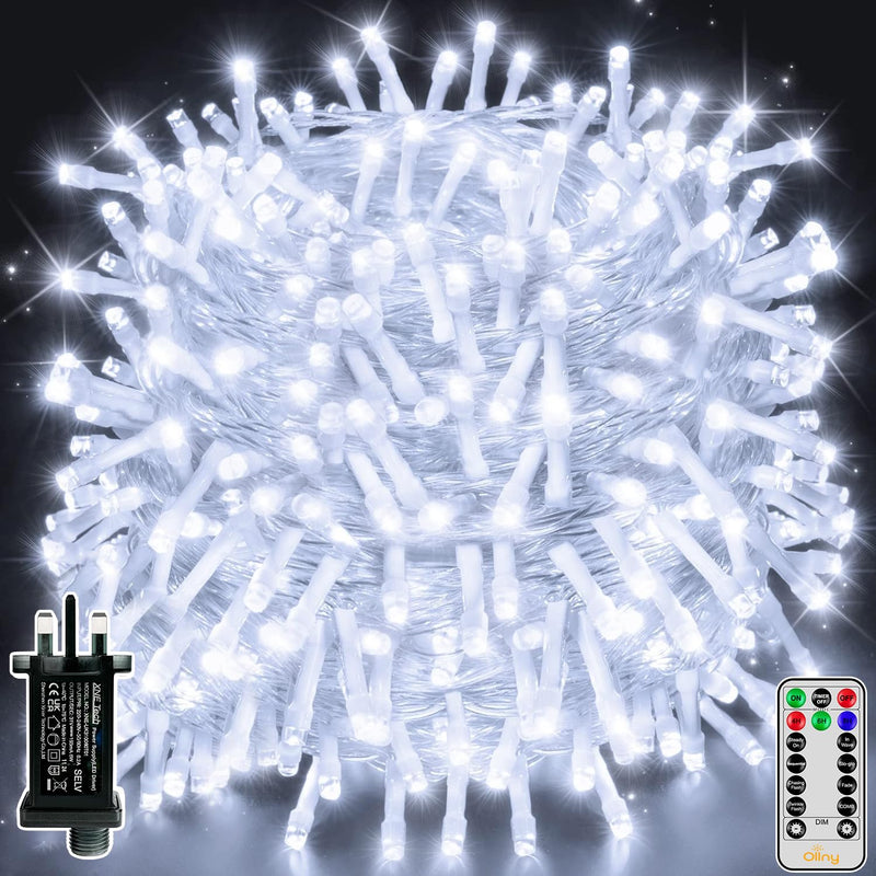 Ollny Outdoor Fairy String Lights - 80m 800 LED Long Cool White Waterproof Christmas Decoration Lights Mains Powered Plug in with Remote/Timer 8 Modes for Outside/Garden/Indoor/Wedding - Gift Guide