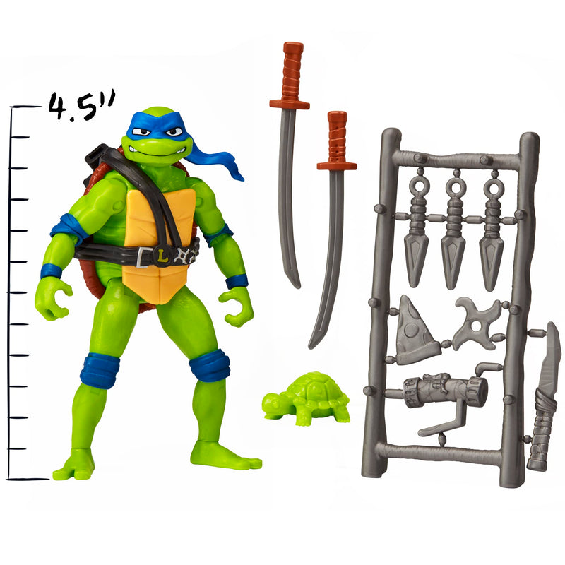 Teenage Mutant Ninja Turtles: Mutant Mayhem 4.5” Leonardo Basic Action Figure. Ideal present for boys 4 to 7 years and TMNT fans!