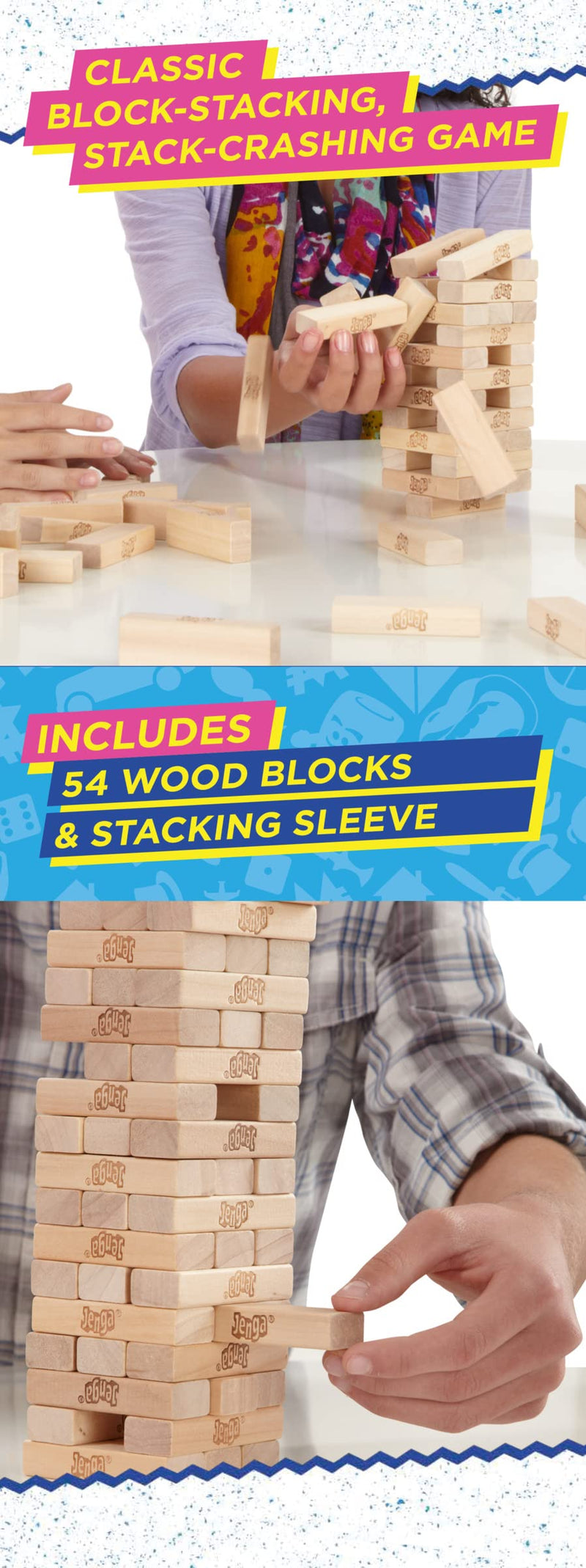 Hasbro Gaming Jenga Classic, Children's game that promotes reaction speed from 6 years - Gift Guide