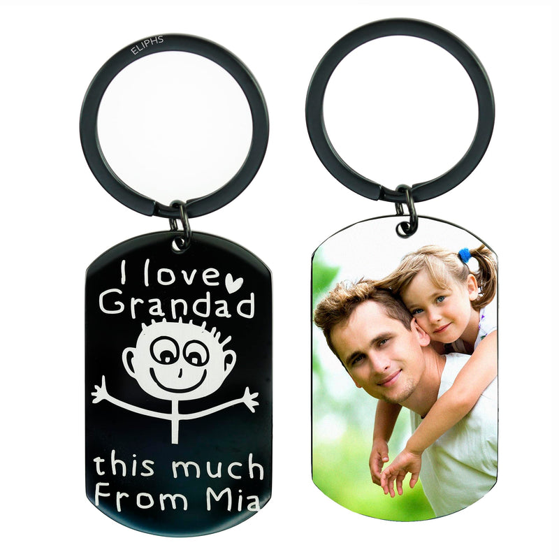 Eliphs Personalised Photo Engraved Keyring Fathers Mum Dad Keychain from Daughter Son Custom Photo Keychain Birthday First Father Mother Gifts Baby Keepsakes(Calander) - Gift Guide