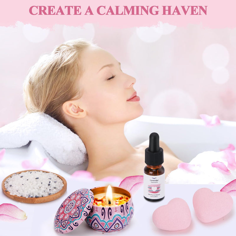 Bath Sets Birthday Pamper Gifts for Women Her, Unique Skin Care Self Care package for Her Pamper Hampers Kit for Women, Relaxation Spa Gifts Sets Get Well Soon Gift Ideas for Best Friend, Mum, Sister