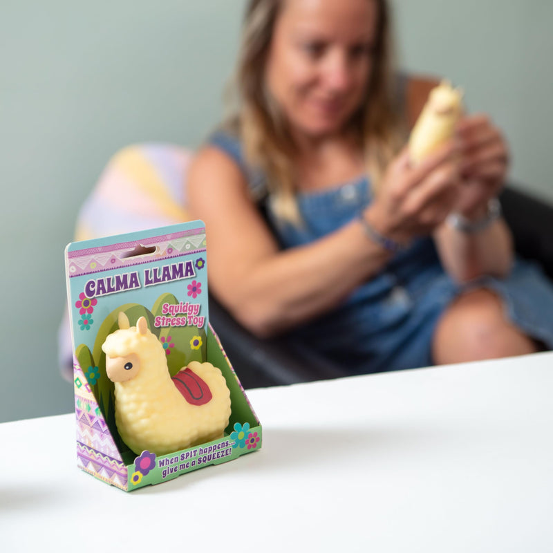 Boxer Gifts Calma Llama Stress Toy - Squishy Fidget Toys & Stress Balls For Adults - Helps With Anxiety Relief - Office Desk Toy Fun Stocking Filler Gifts For Women - Colleagues Secret Santa Gift - Gift Guide