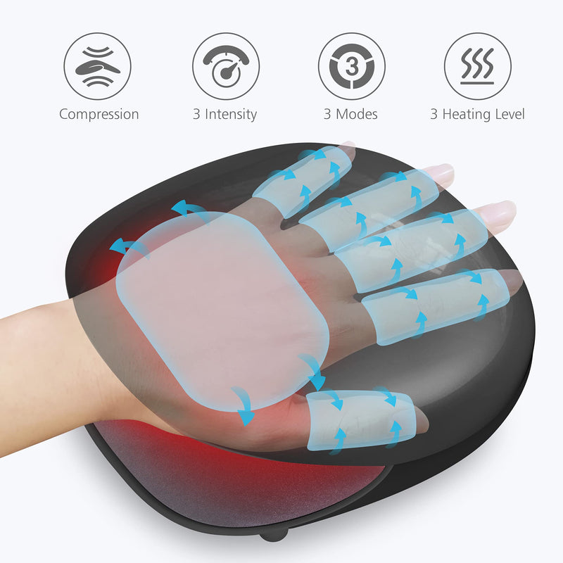 Comfier Cordless Hand Massager with Heat, 3 Kneading Modes Finger Massage-Valentines Day Gifts for Her Him, Birthdays Gifts for Women Men