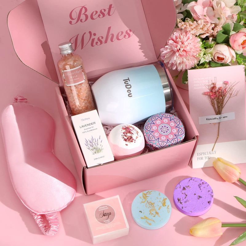 Birthday Pamper Gifts , Unique Self Care Package Relaxation Spa Bath Set for Her, Wellbeing Get Well Soon Gifts for Women, Ladies Hamper Birthday Gifts for Mum, Sister, Friends, Wife