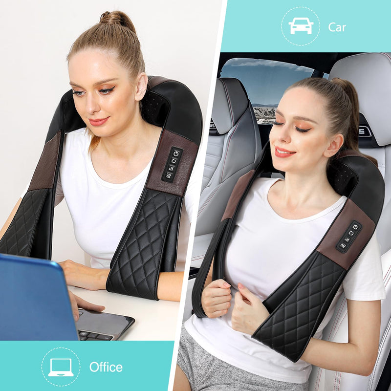 Neck Massager Back Massager with Heat - Shiatsu Neck Massager Present, Gifts for Women/Men/Mom/Dad -Deeper Tissue Kneading Massage Pillow for Neck, Back, Shoulder, Leg, Foot, Body Relieve Muscle Pain