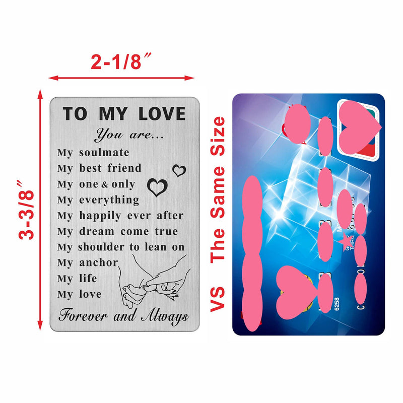 FALOGI My Love Wallet Card, 10 Reasons Why I Love You, Soulmate Gifts for Her, Love Gifts for Girlfriend Wife