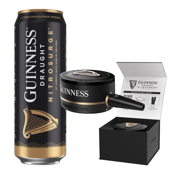 Guinness Draught│Nitrosurge│Stout Beer│4.1% vol│8x558ml│Perfect Pub Pour At Home│Ready for Rugby│Starter Pack Device & Cans Bundle - Gift Guide