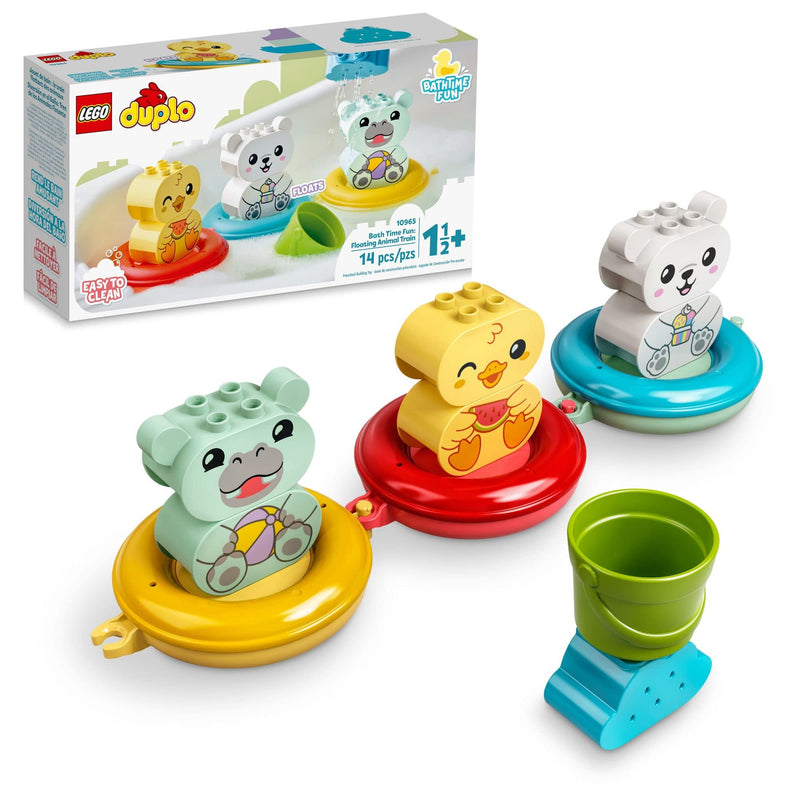 LEGO 10965 DUPLO Bath Time Fun: Floating Animal Train Bath Toy for Babies and Toddlers 1.5 - 3 Years Old with Duck, Hippo and Polar Bear, Bathtub Water Toys, Easy to Clean