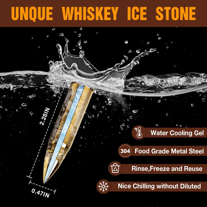 Gifts for Men - Whiskey Stones Presents Anniversary for Him, Stainless Steel Whisky Chilling Rocks, Happy Birthday Gifts for Dad Husband Grandad, Whisky Gifts Set Used for Whiskey, Vodka, Liqueur - Gift Guide