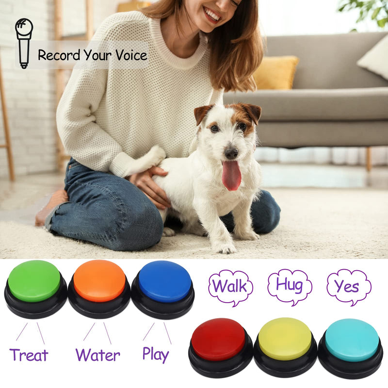 Voice Recording Button, Dog Buttons for Communication Pet Training Buzzer, 30 Second Record & Playback, Funny Gift for Study Office Home (6 Packs) - Gift Guide