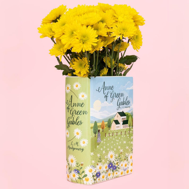 Steel Mill & Co Original Large Book-Shaped Decorative Vase, Ceramic Vases for Home Decor, Cute Bookshelf Decor, Unique Vase for Book Lovers, Anne of Green Gables