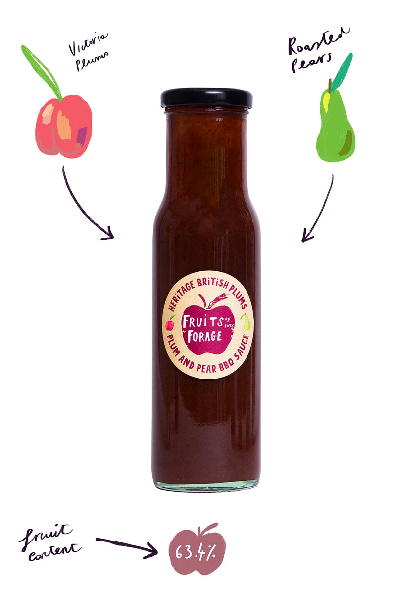 Fruits of the Forage Sauce Hamper, Includes Sugar Free Damson Breakfast, Wild Piri Piri and Plum & Pear BBQ Sauce. High Fruit Content, Vegan, Sustainably Sourced 4.5kg - Gift Guide
