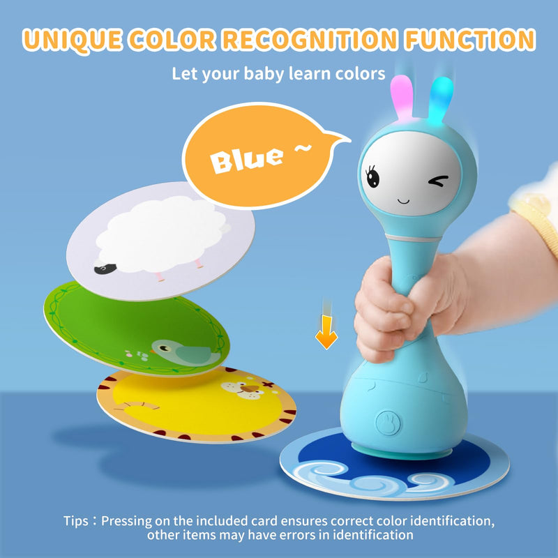 alilo Smarty Bunny Baby Rattle Musical Light Up Sensory Toys, Infants Newborns Baby Teething Toys 0-3-6-7-12 Months,1 Year Old boy/Girl Gifts 4 Music Modes and Color Recognition Function - Gift Guide