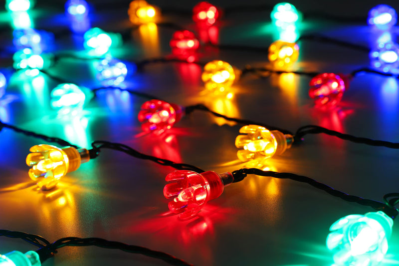 Christmas Concepts® 100 10m/33ft Retro Multi Coloured LED Petal Lights with 8 Function Controller – Indoor/Outdoor – Energy Efficient A++ - Christmas Lights - Gift Guide