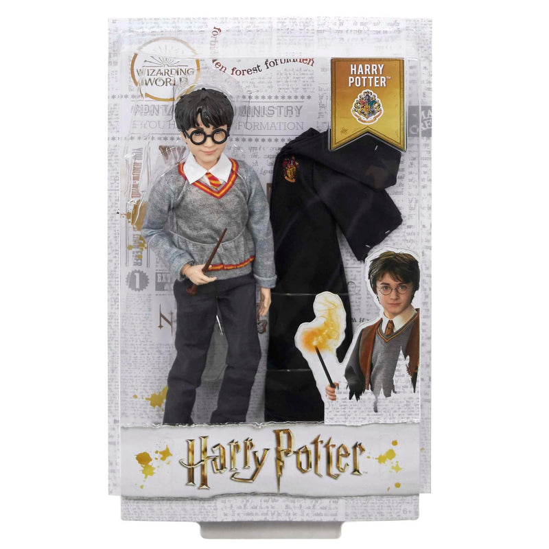 Mattel Harry Potter Collectible Doll (10.5-in) with Hogwarts uniform, Gryffindor Robe and Wand, FYM50