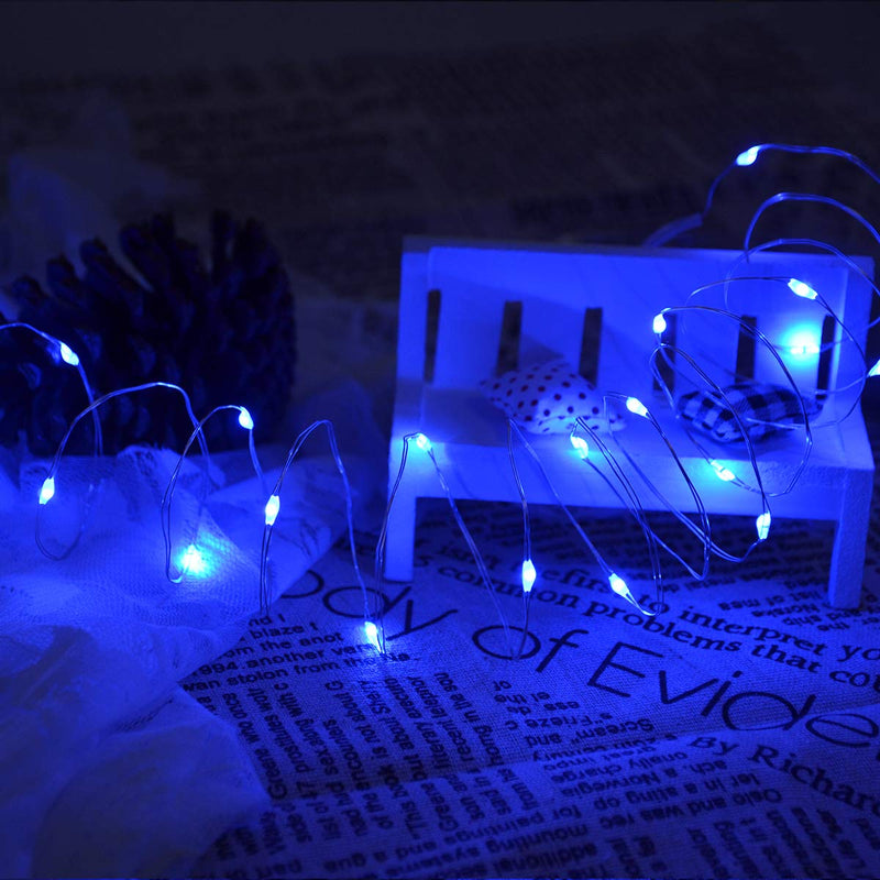 Blue Fairy Lights, Dalugo 30 LED 3m/10ft Battery Powered Blue Lights for Jubilee Decorations Party Bedroom Tent Garden Jars - Gift Guide