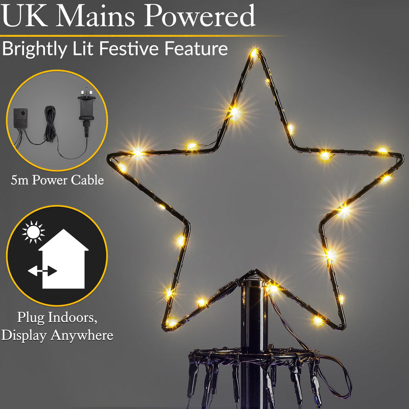 CHRISTOW Maypole Christmas Tree, Light Up Outdoor Decoration, Flashing White and Warm White Micro LED Pyramid Light, Mains Operated (1.4m) - Gift Guide