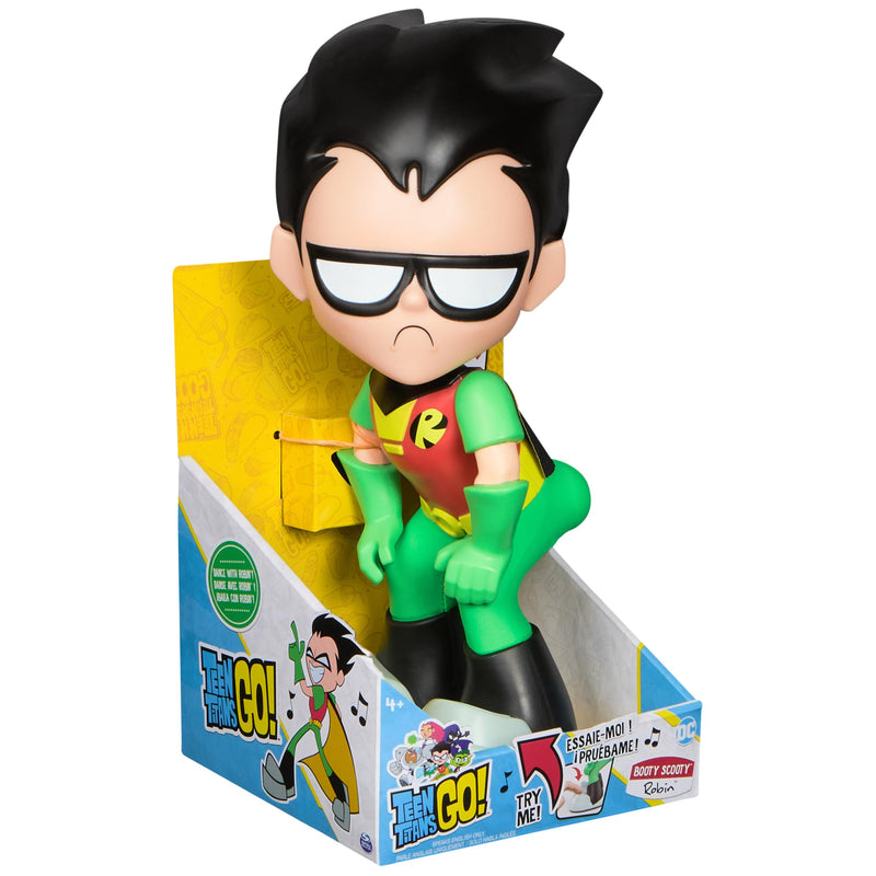 DC Comics Teen Titans Go! Booty Scooty Robin, Dancing Figure with Music, Press-Activated, Collectible Toy for Kids Aged 4 and Up