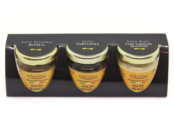 aBeiou. Trio Gourmet Truffle Sauces - white truffle sauce, black truffle sauce, royal sauce - 90g (3x30g) extra gourmet assortment 100% Italian sauce ready to use ideal haute cuisine ideal for gifts - Gift Guide