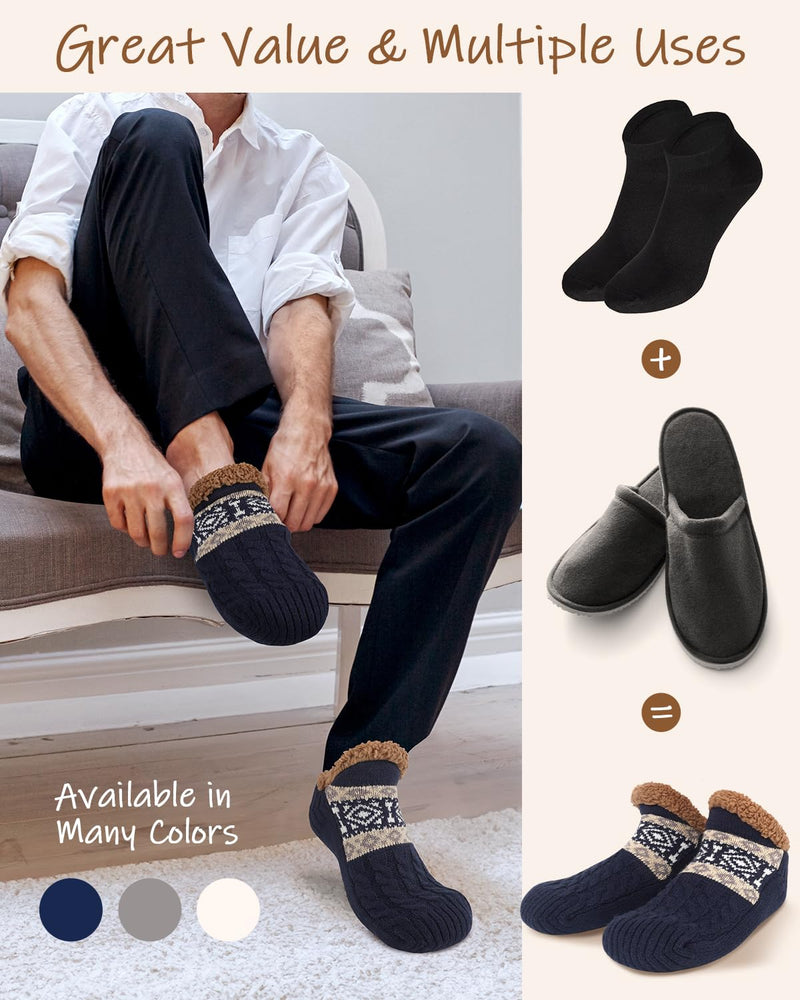 Slipper Socks Mens Stocking Fillers: Christmas Gifts for Men Dad Him Xmas Gifts for Women Men, Slipper Socks Mens Cosy Bed Socks, Secret Santa Gifts Under 10 Pounds Stocking Fillers for Teenage Boys - Gift Guide