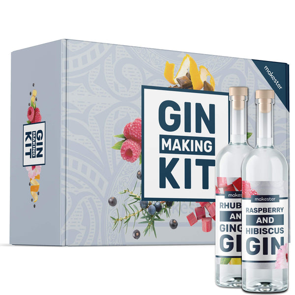 Gin Making Kit - Make Your Own Pink Gin, Raspberry & More - Gift Idea For Christmas or Birthday - Craft Kits By Makester - Gift Guide