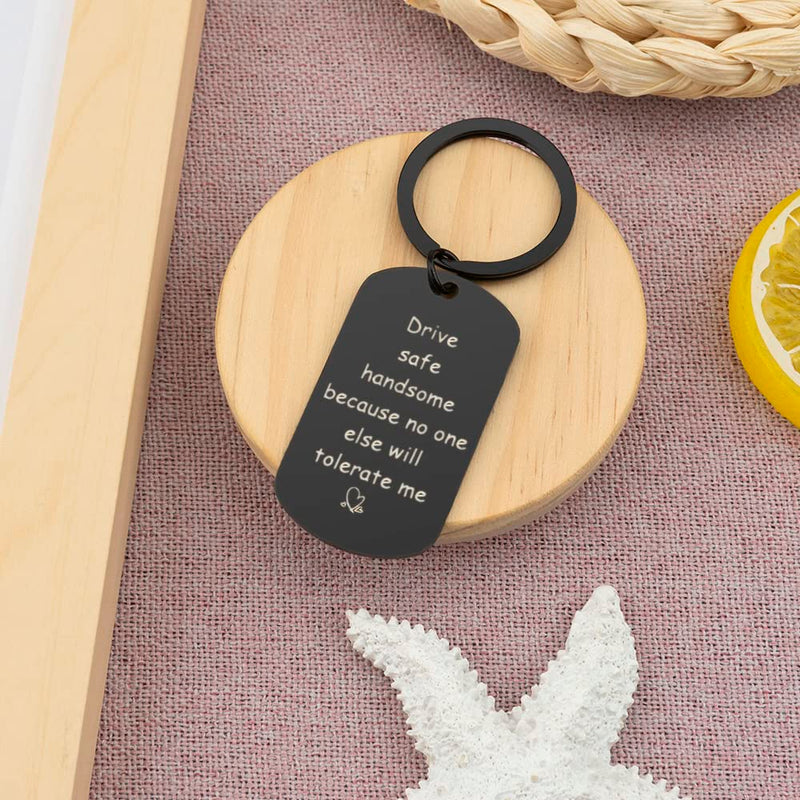 Hoosmoon Drive Safe Keyring friend Husband Valentine Day Keyring Gifts Husband friend Valentines Gifts Him Birthday Christmas Presents friend Gifts from friend Husband Gifts from Wife, 10x5x1 cm