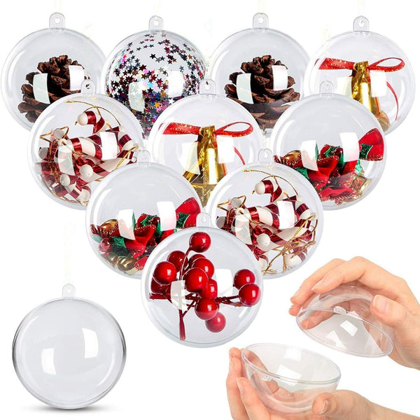 AGM 20pcs Fulfillable Chrismtams Baubles 8cm, Make Your Own Clear Craft Christmas Tree Ornaments, for Christmas New Year Holiday Decorations - Gift Guide