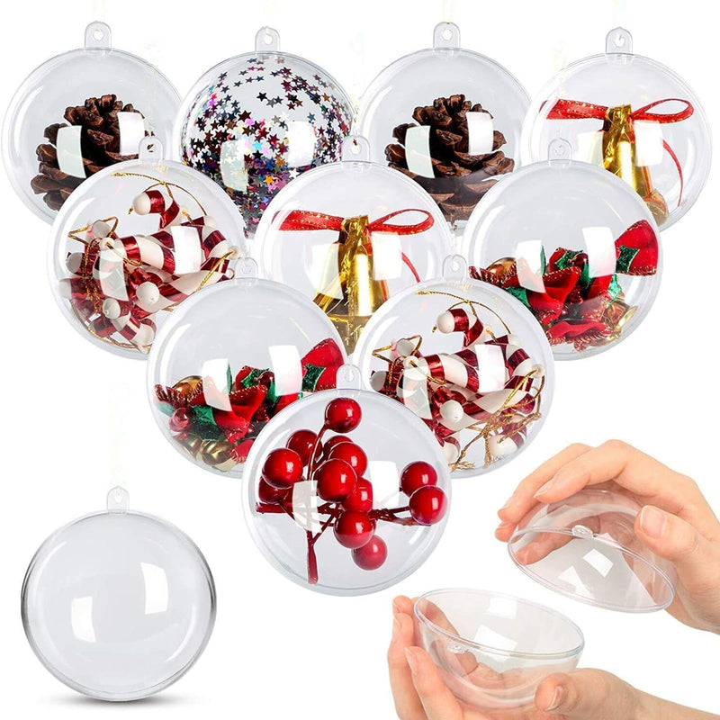 AGM 20pcs Fulfillable Chrismtams Baubles 8cm, Make Your Own Clear Craft Christmas Tree Ornaments, for Christmas New Year Holiday Decorations - Gift Guide