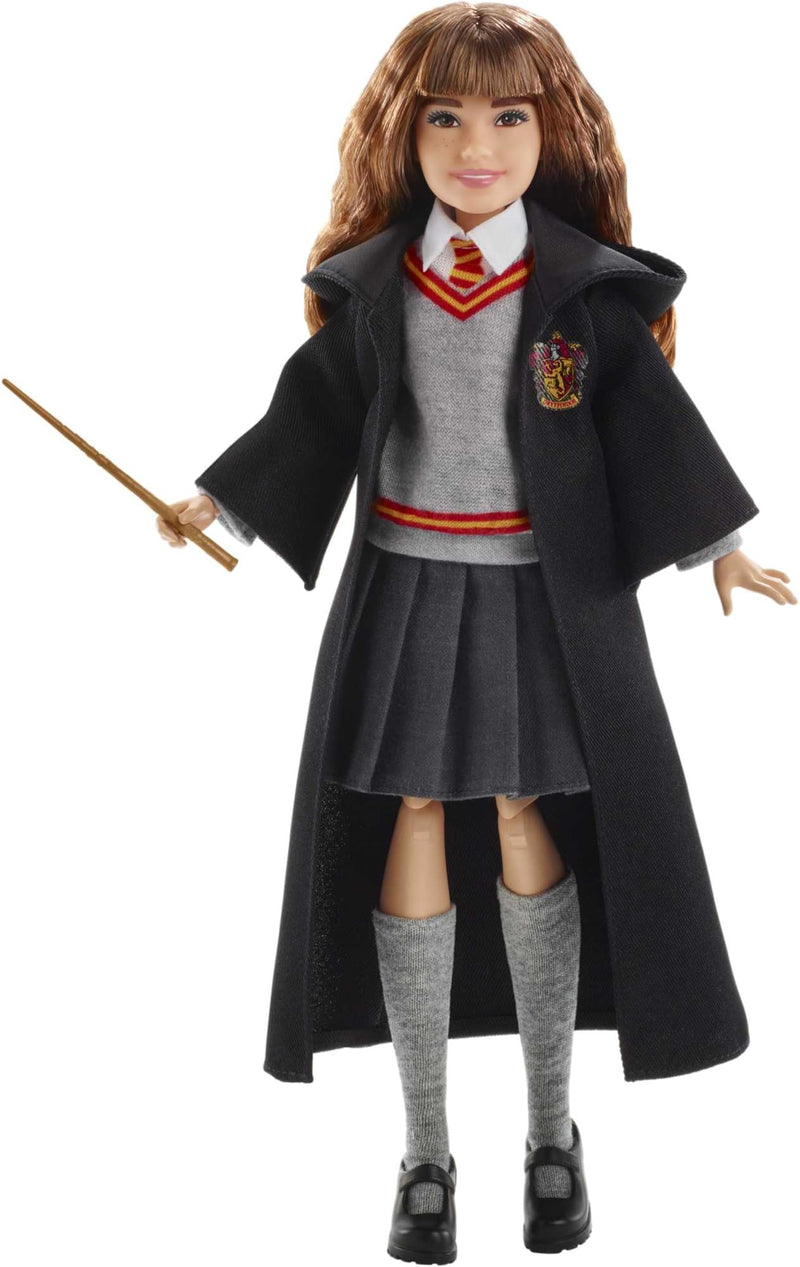 Mattel Harry Potter Hermione Granger Collectible Doll (10-in) with Hogwarts Uniform, Gryffindor Robe and Wand, FYM51