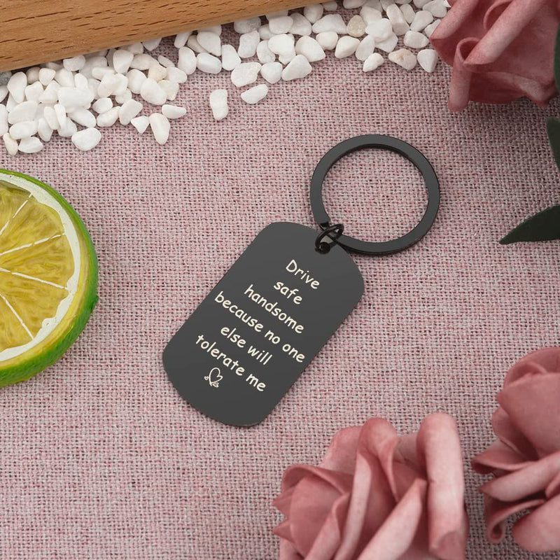 Hoosmoon Drive Safe Keyring friend Husband Valentine Day Keyring Gifts Husband friend Valentines Gifts Him Birthday Christmas Presents friend Gifts from friend Husband Gifts from Wife, 10x5x1 cm