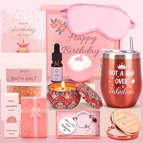 Birthday Pamper Hampers For Women, Pamper Gifts For Her Mother Birthday Present Relaxation Spa Gift Set Birthday Beauty Box Women Birthday Pamper Kit Birthday Bath Gift Care Package For Her