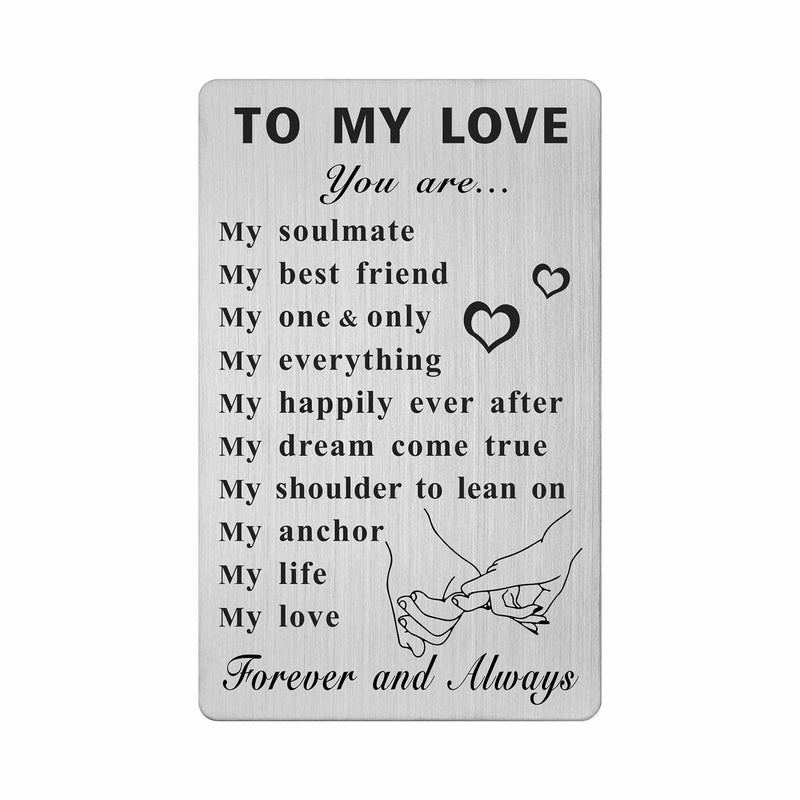 FALOGI My Love Wallet Card, 10 Reasons Why I Love You, Soulmate Gifts for Her, Love Gifts for Girlfriend Wife