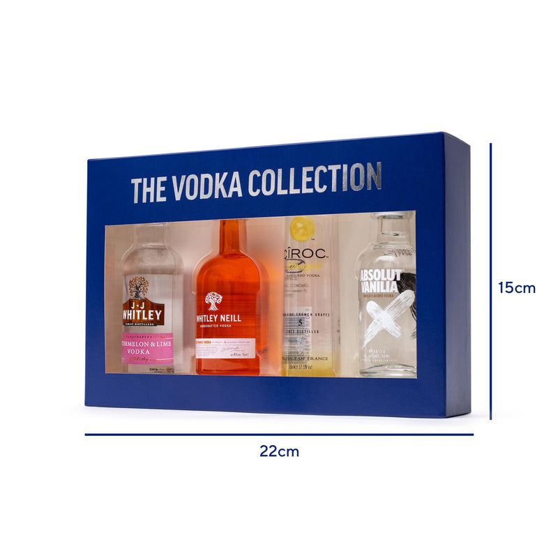 Vodka Gift Set - Flavoured Vodka 4x 5cl Ciroc Pineapple Vodka, JJ Whitley Watermelon, Whitley Neill Blood Orange Vodka, Absolut Vanilla Vodka, Alcohol Gift Set - Birthday Vodka Gifts for Women, Men