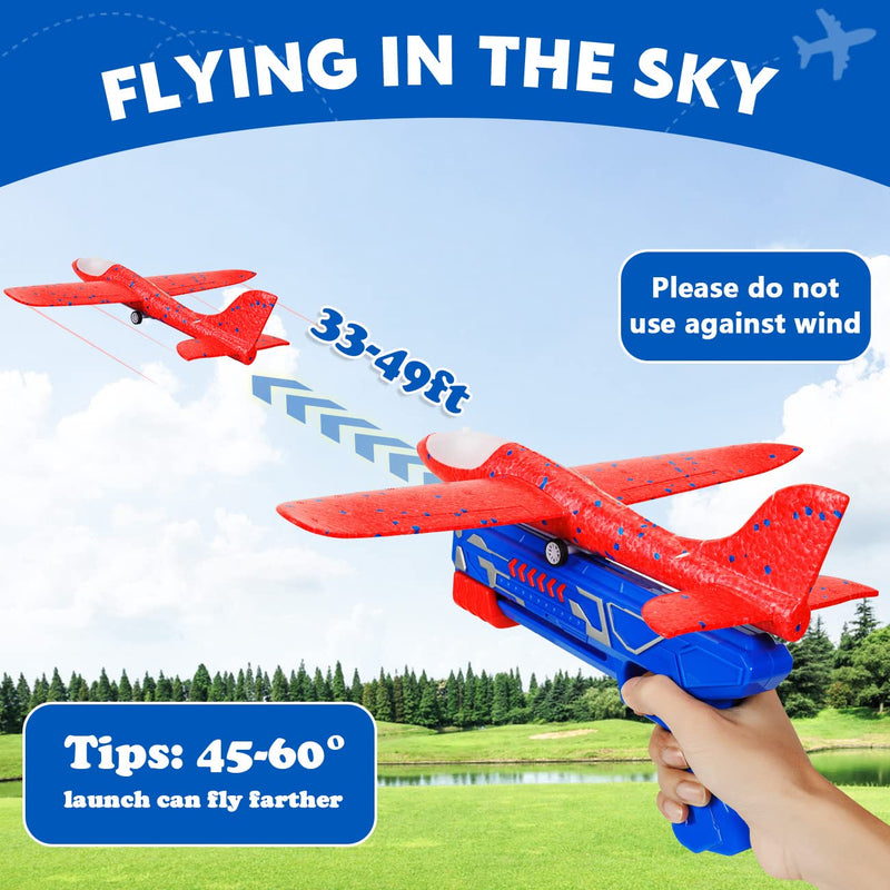 Winstico Boys Toys Age 4 5 6 7 8 9 Year Old Boy Gifts, Airplane Launcher Toy with 3 Pack Foam Glider Planes, Outdoor Garden Toys Birthday Present Gift for Kids Age 3 4 5 6 7 8 9 Year Old Boys - Gift Guide