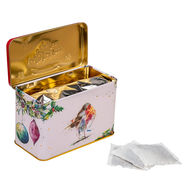 New English Teas Christmas Robin Tea Tin with 40 English Breakfast Teabags - Gift Guide