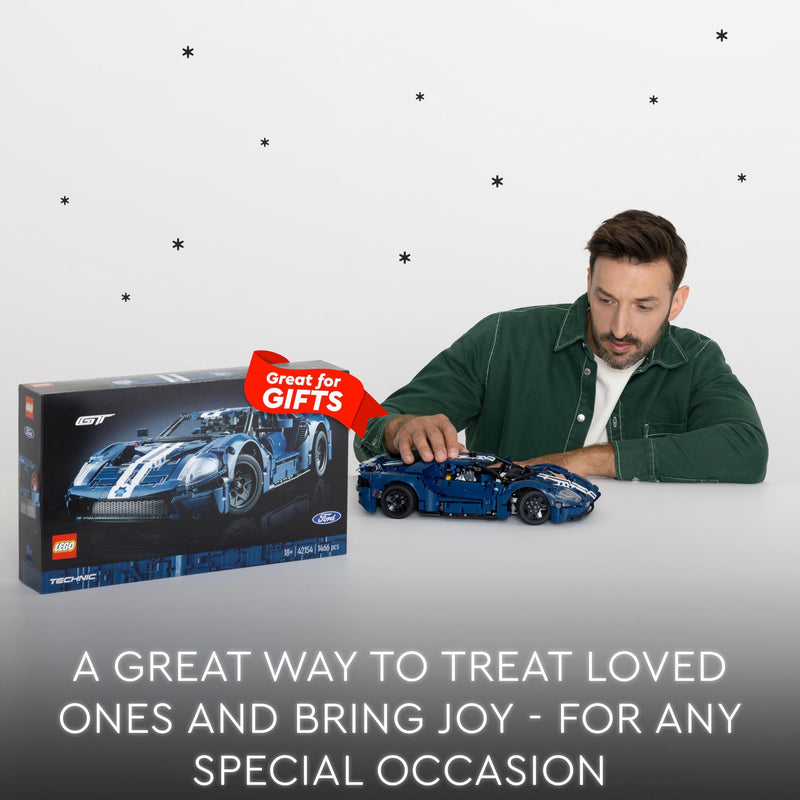 LEGO Technic 2022 Ford GT Car Model Kit for Adults to Build, 1:12 Scale Supercar with Authentic Features, Advanced Building Set, Collectible Gift For Men & Women 42154