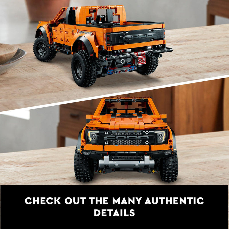 LEGO 42126 Technic Ford F-150 Raptor Pickup Truck Advanced Set for Adults, Collectible Car Model Building Kit with Authentic Details, Gift Idea for Men, Women, Him or Her, 18 year +