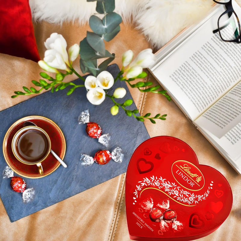 Luxury Chocolate Gift for Valentines Day - Milk Chocolate Irresistibly Smooth Heart Shaped Box with Truffles 200g Great Valentines Gifts for Her or Him, Mum Gifts, Birthday Chocolate with Topline Card