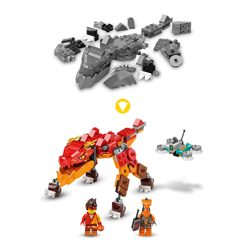 LEGO 71762 NINJAGO Kai’s Fire Dragon EVO Toy for Kids with Cobra & Boa Snake Warrior Figures and Kai Minifigure, Collectible Mission Banner Series