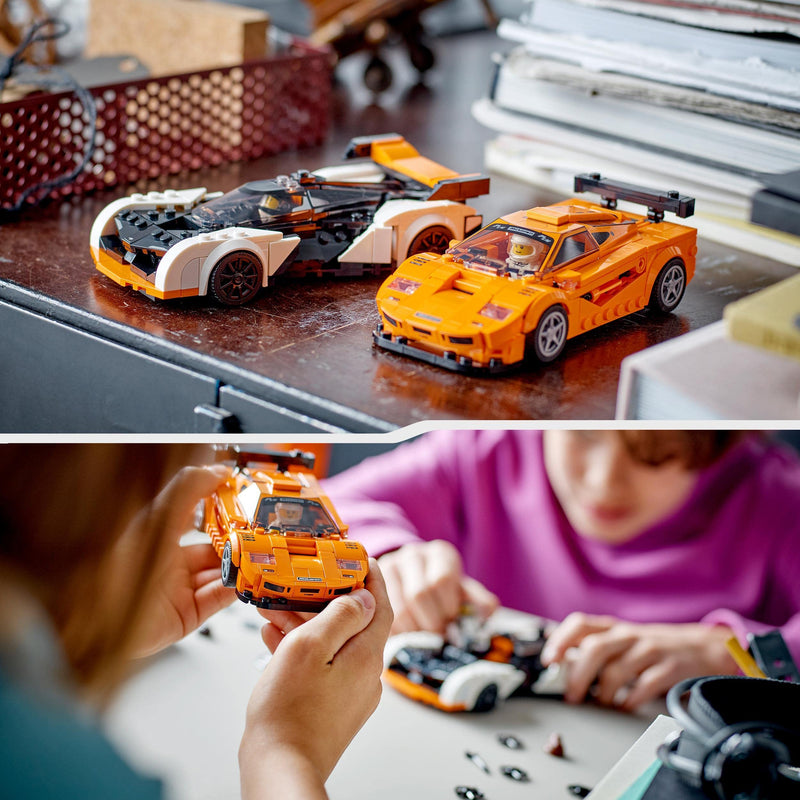 LEGO Speed Champions McLaren Solus GT & McLaren F1 LM Set, 2 Iconic Race Car Toys for 9 Plus Year Old Boys & Girls, Hypercar Model Building Kit, Collectible Gift for Kids 76918