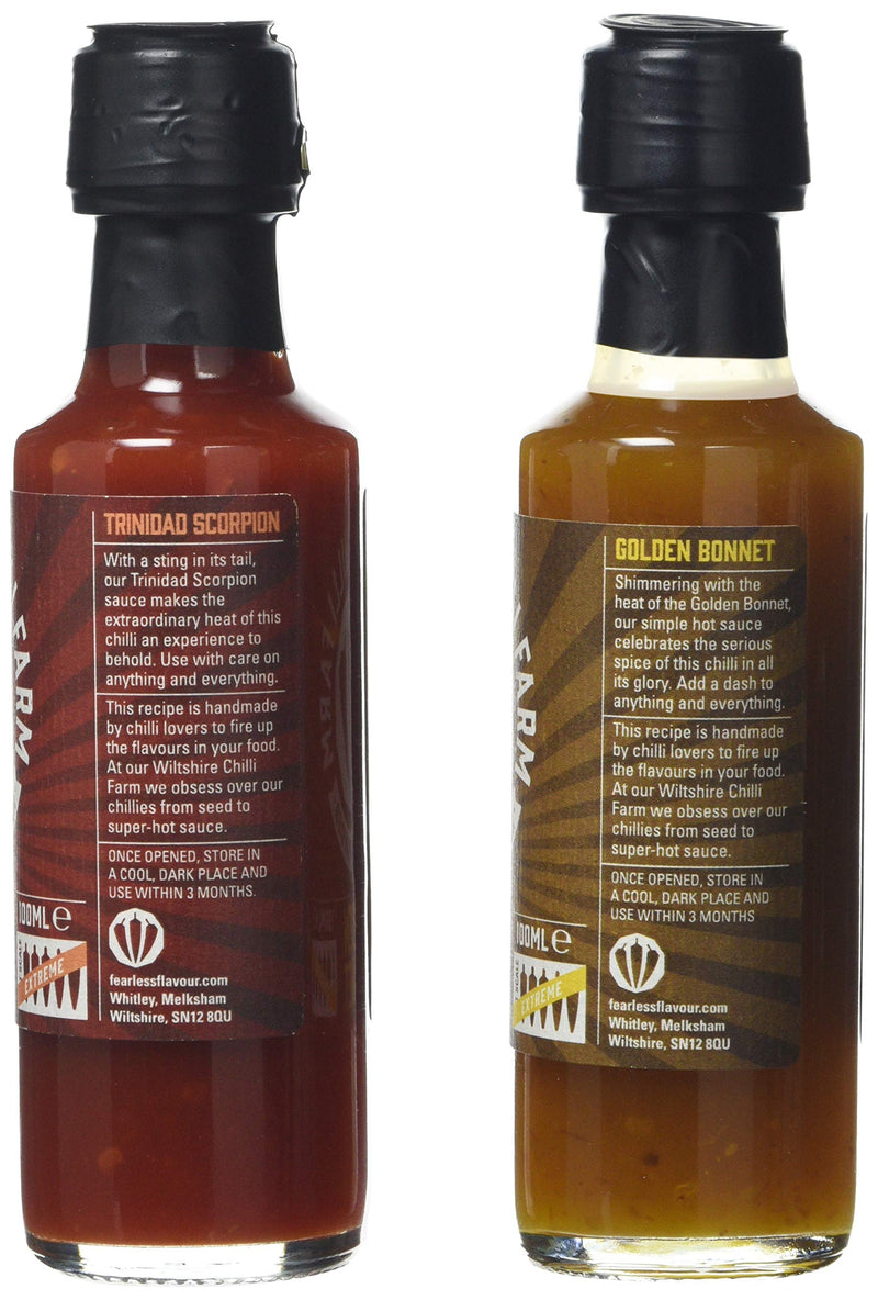 Wiltshire Chilli Farm Golden Bonnet and Trinidad Scorpion Extreme Hot Sauce Set(Pack of 1) - Gift Guide