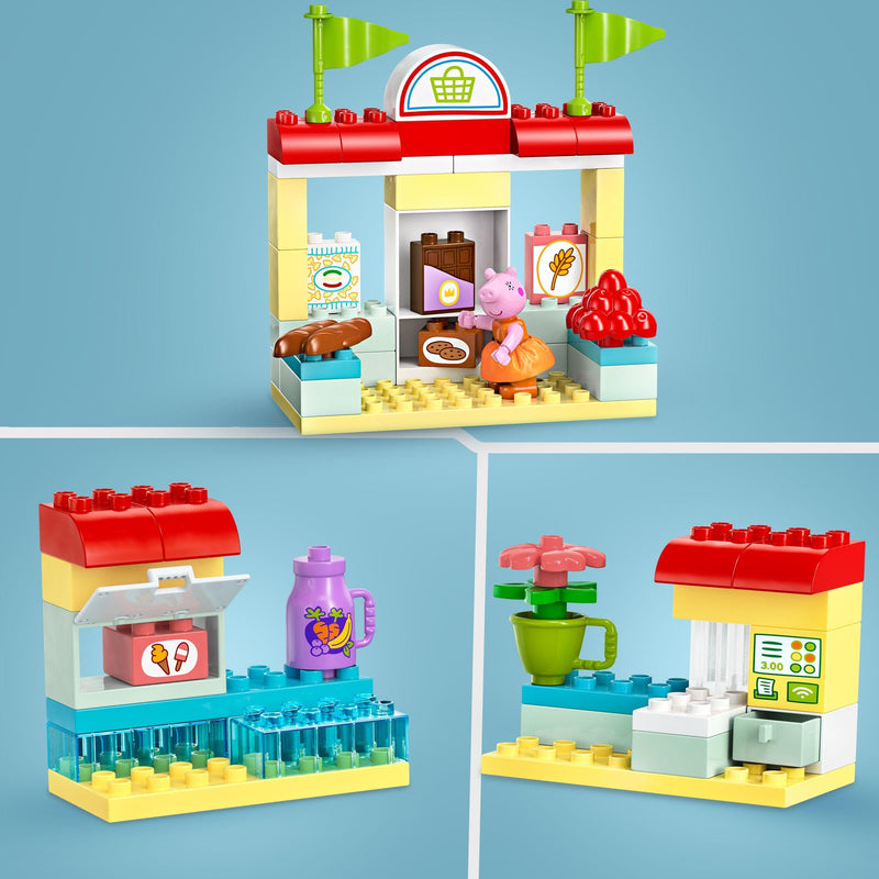 LEGO DUPLO Peppa Pig Supermarket, Shop Toy with Car and 4 Figures Incl. Mummy, Daddy and George, Early Development Activity, Toddler Learning Toys for 2 Plus Year Old Girls & Boys, Gift Idea 10434