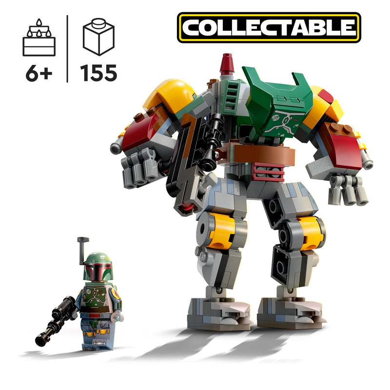 LEGO 75369 Star Wars Boba Fett Mech, Buildable Action Figure Toy with Stud-Shooting Blaster and Jetpack with Flick Shooter, Collectible Set for Kids