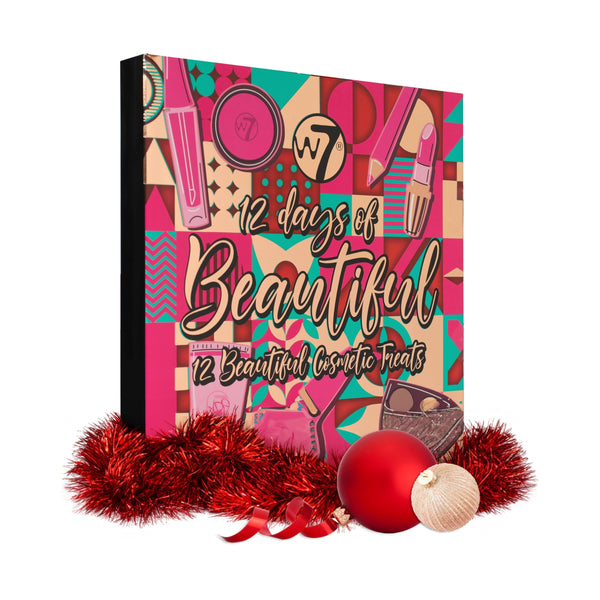 W7 12 Days of Beautiful Advent Calendar 2024-12 Individually Boxed Makeup & Cosmetic Surprises - Cruelty Free, Perfect Christmas Stocking Filler - Gift Guide