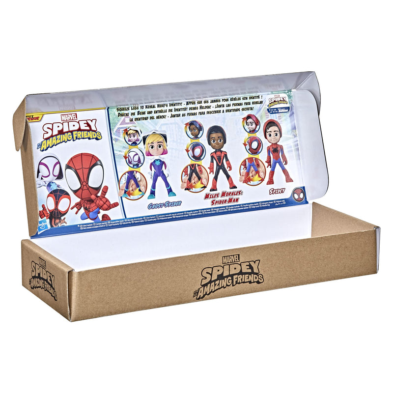 Hasbro Marvel F1486FF2 Marvel Spidey and His Amazing Friends Hero Reveal Multipack with Mask-Flip Feature, 10 cm Action Figure Toys, Kids 3 and Up, Black Amazon Exclusive