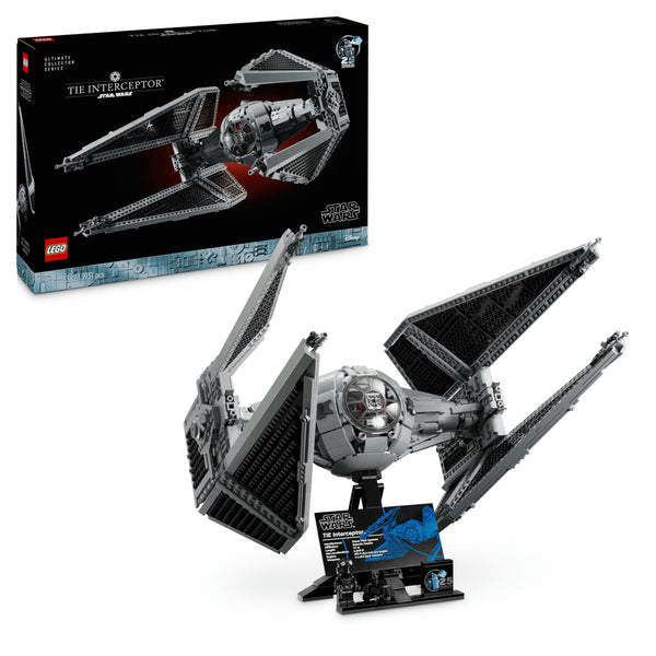 LEGO Star Wars TIE Interceptor UCS Vehicle Building Set, Model Kit for Adults to Build, with Pilot Minifigure & Droid Figure, Collectible Gifts for Men, Women, Him or Her 75382