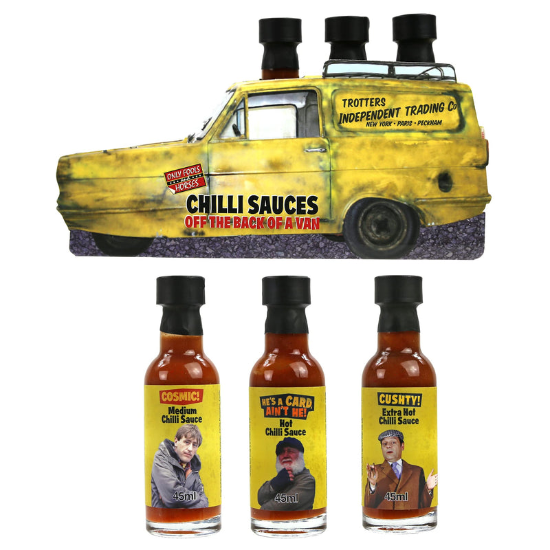 Kimm & Miller Only Fools and Horses Hot Sauce Gift Set - Novelty Chilli Sauce Gifts for Men with 3 x 45ml Bottles - Great Mens Gift Set & Dad Birthday Gifts