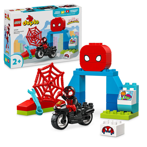 LEGO DUPLO Marvel Spin’s Motorcycle Adventure, Creative Set Based on Spidey and His Amazing Friends TV Show, Toddler Learning Toy with Motorbike, Gifts for 2 Plus Year Old Boys & Girls 10424