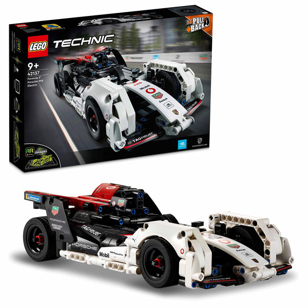 LEGO 42137 Technic Formula E Porsche 99X Electric, Pull Back Toy Racing Car Model Building Kit With Immersive AR App Play, Gifts Kids, Boys & Girls