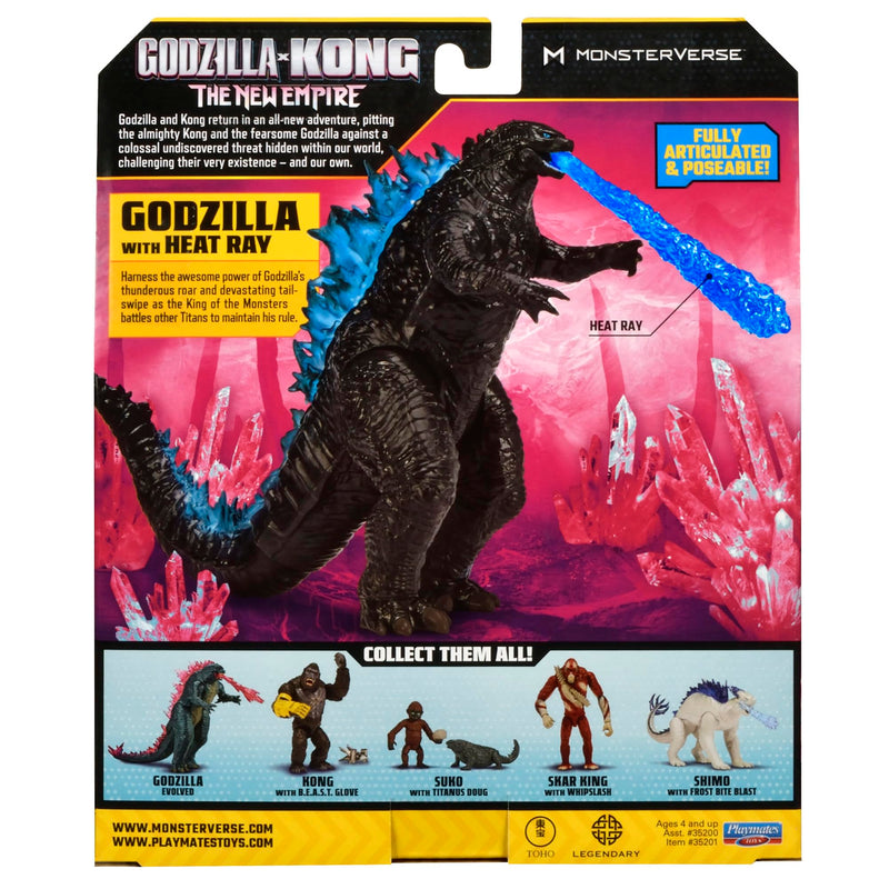 MonsterVerse Godzilla x Kong: The New Empire, 6-Inch Godzilla Original Action Figure Toy, Iconic Collectable Movie Character, Includes Heat Ray Power Feature, Suitable for Ages 4 Years+